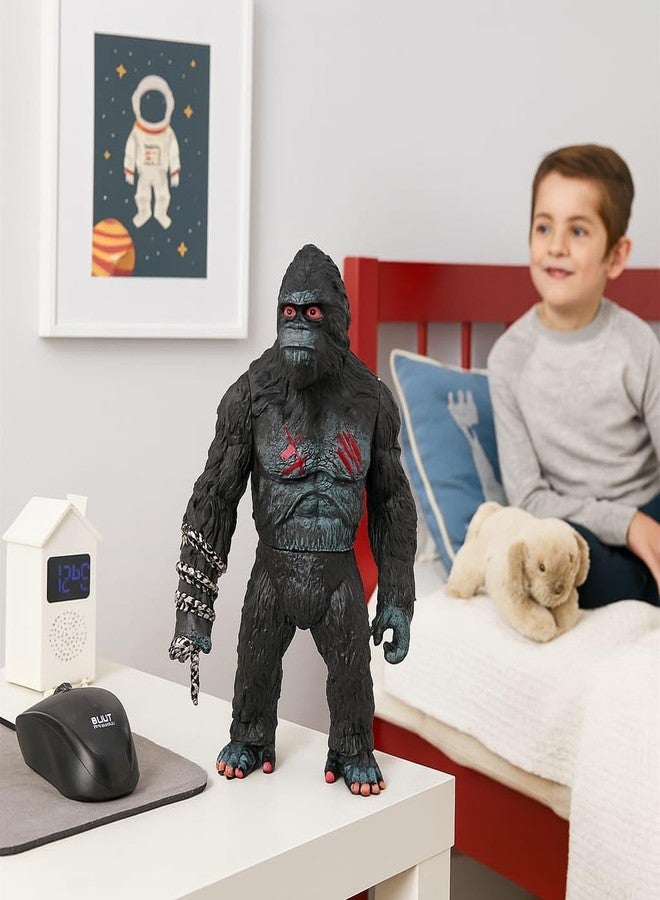 DTR Creation Giant King Kong Action Figure (Black & Grey, 27 cm) - Inspired by Godzilla vs Kong Movie Series | Durable Plastic Play Figure Toy with Chain Accessory for Kids, Boys & Collectors - Image 2